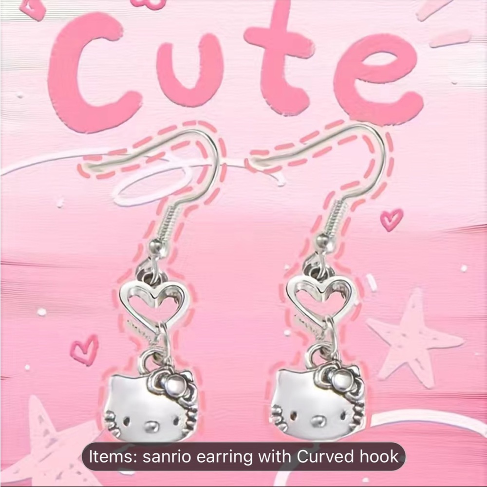 HELLO KITTY jewelry set silver 💙🖤🩷 - Picture 2 of 5
